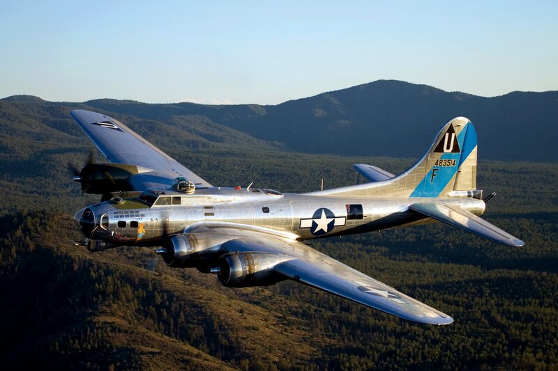B-17 Bomber Aircraft — Silver, Serene