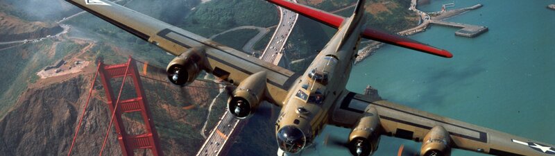 B-17 Bomber Aircraft — Tan, Dramatic