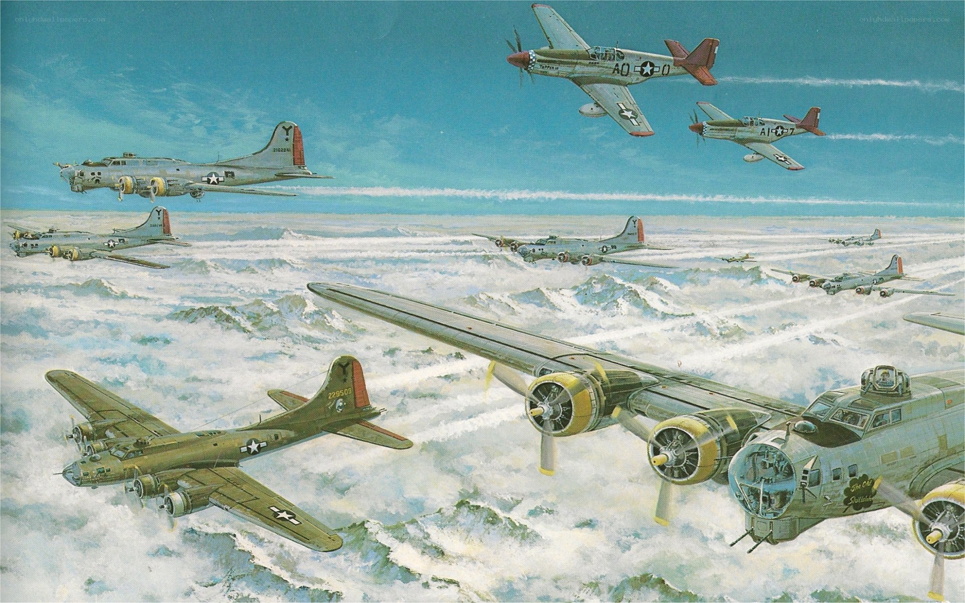B-17 bomber formation