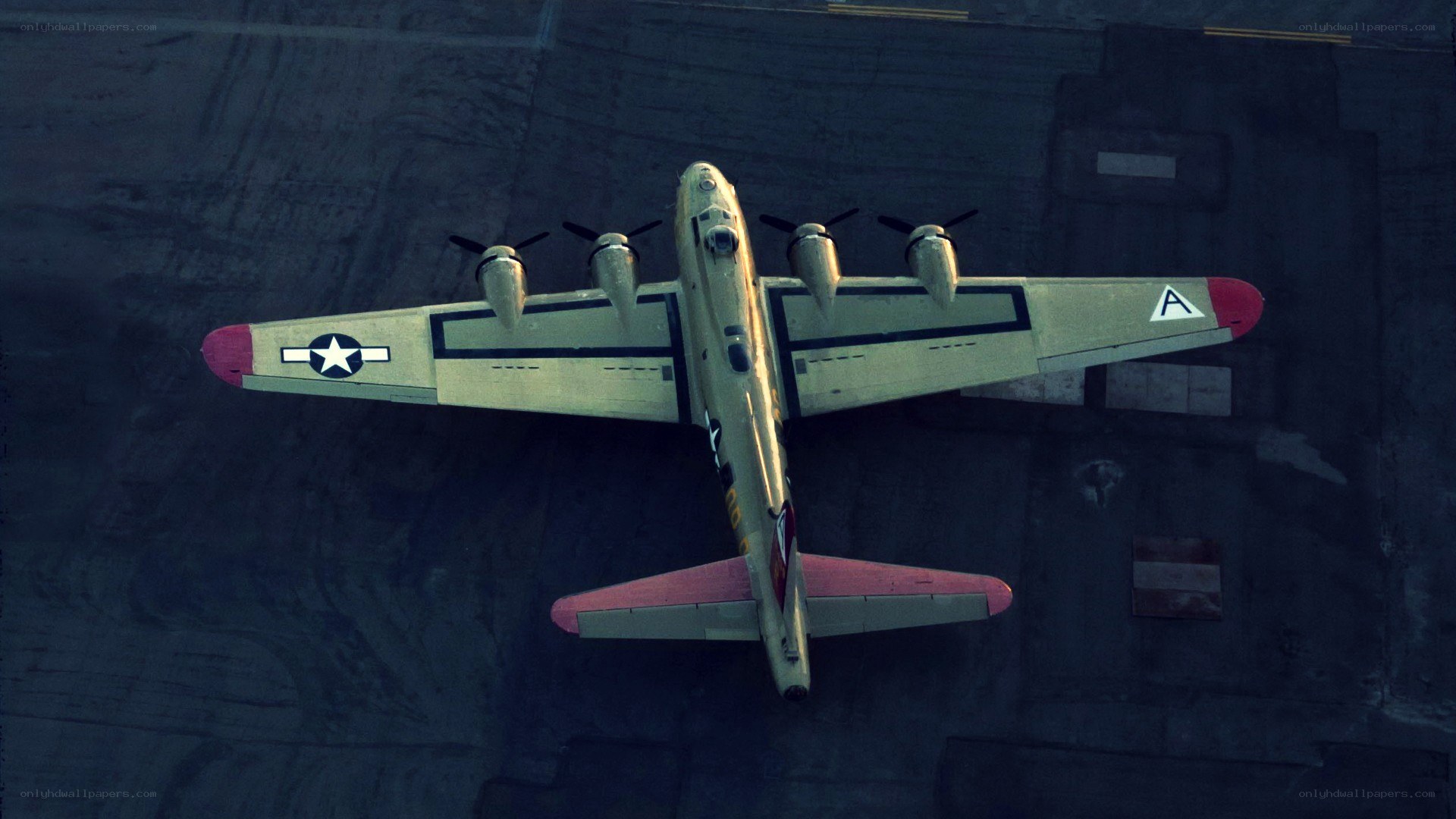 B-17 bomber from above