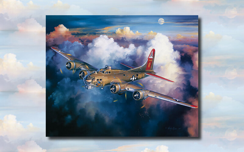 B-17 Bomber in Clouds