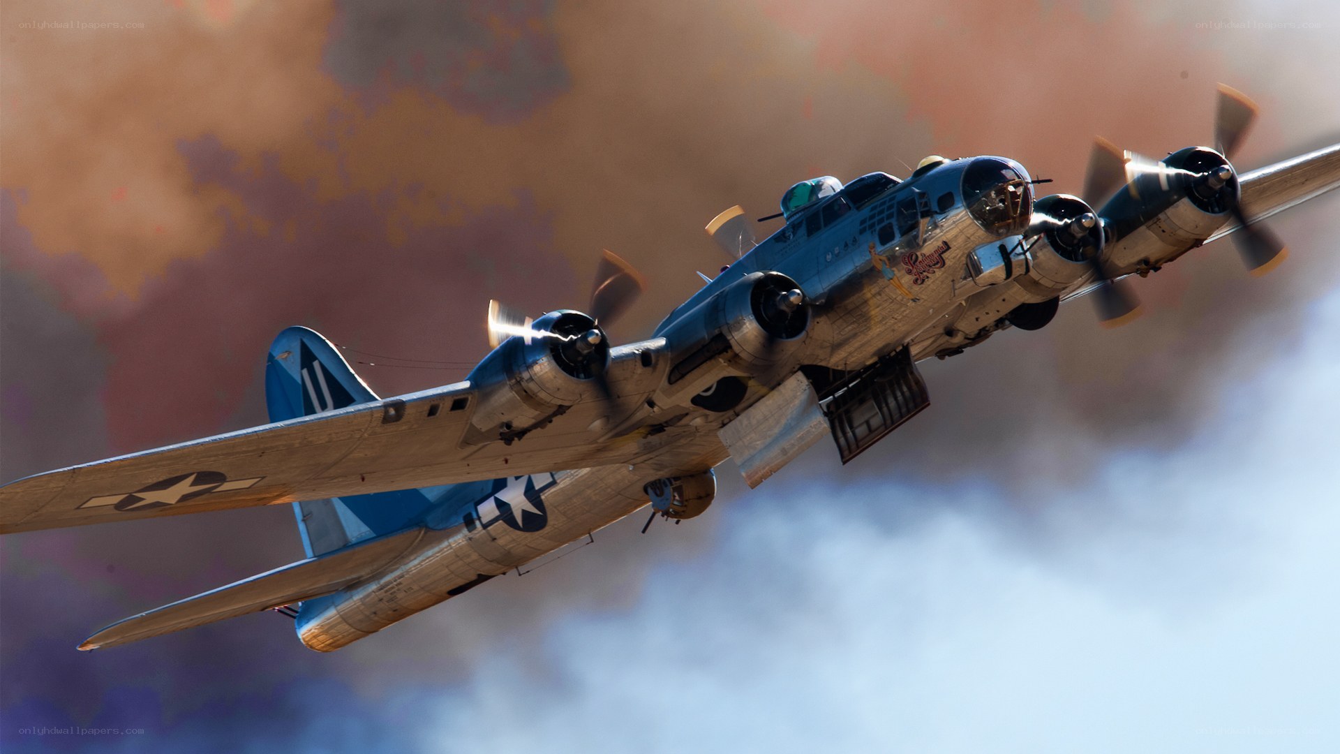 B-17 bomber in flight