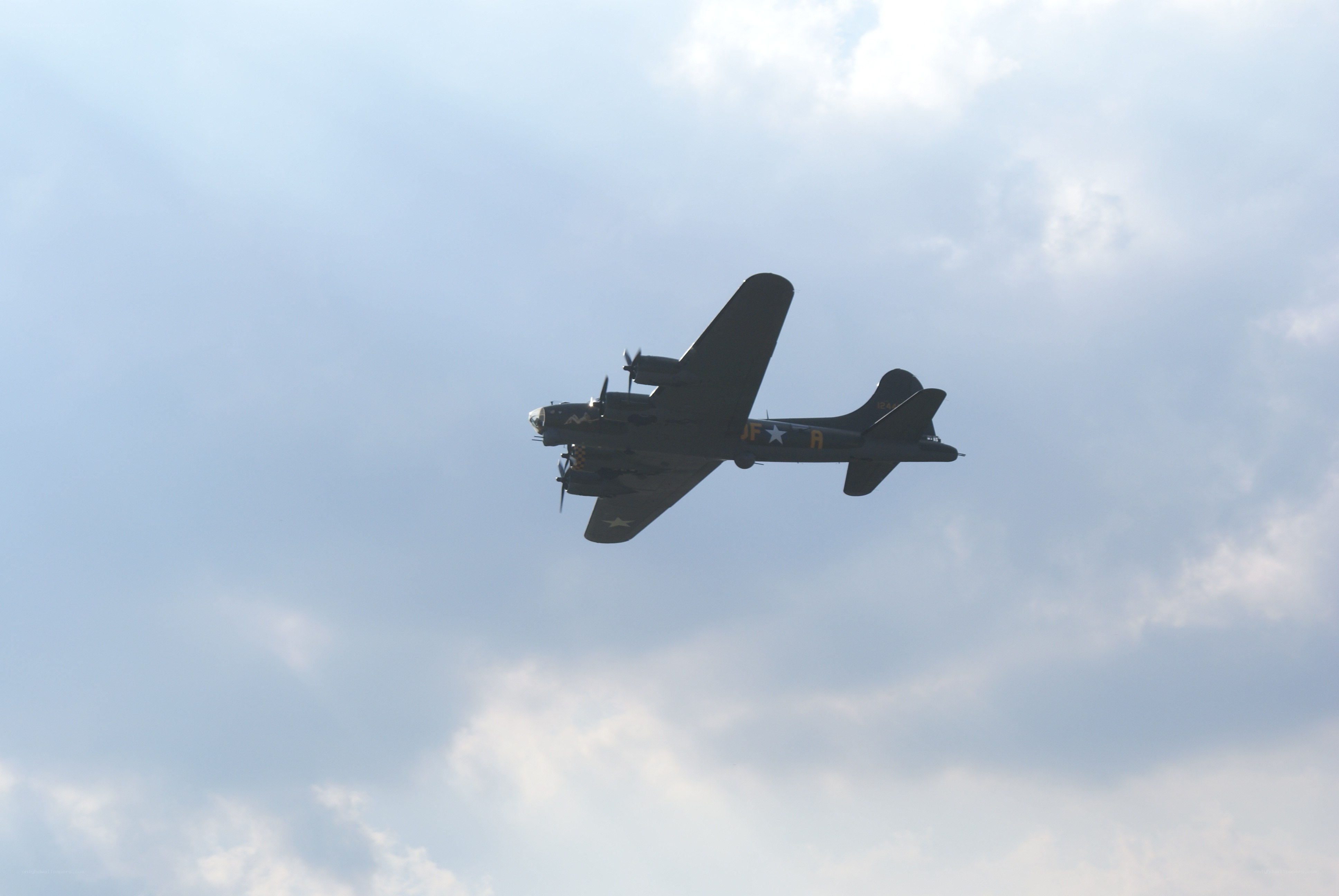 B-17 bomber in flight