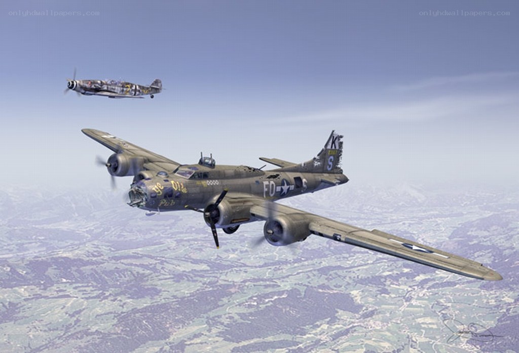 B-17 bomber in flight