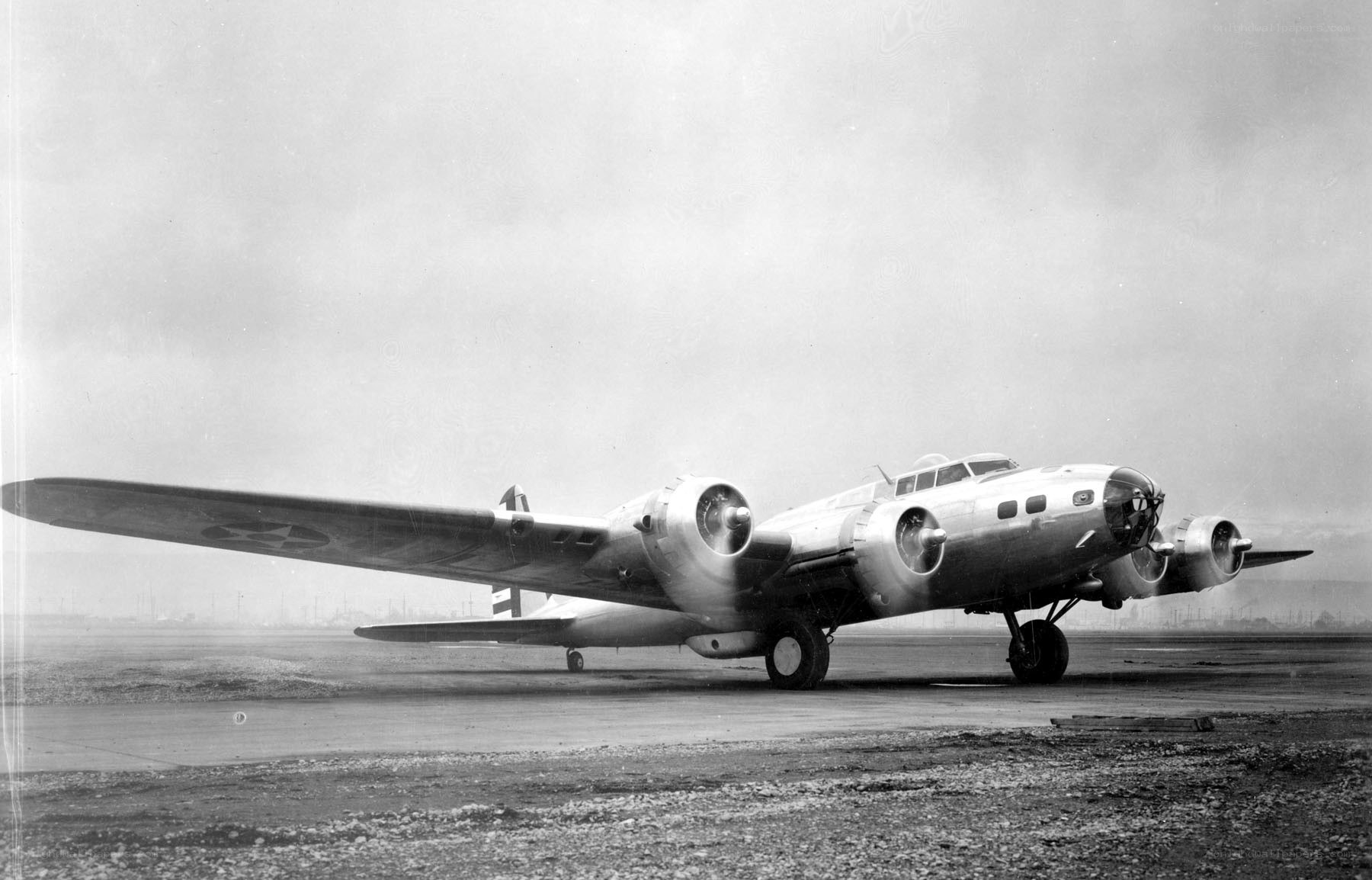 B-17 bomber on airfield