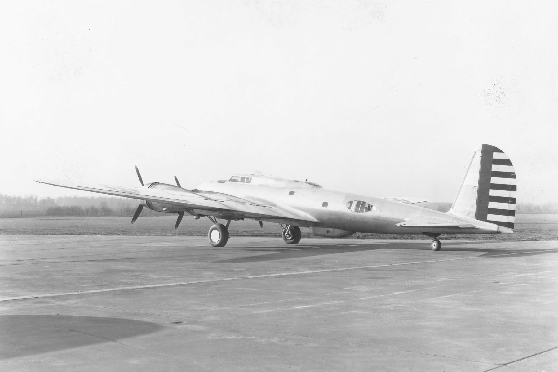 B-17 bomber on airfield