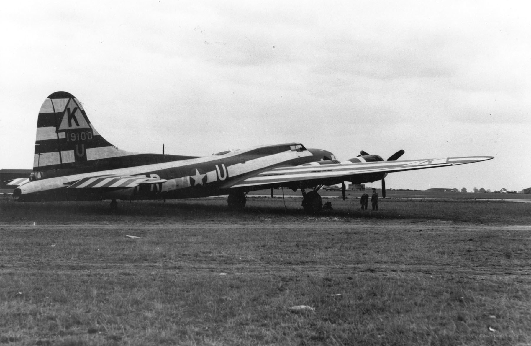 B-17 bomber on airfield