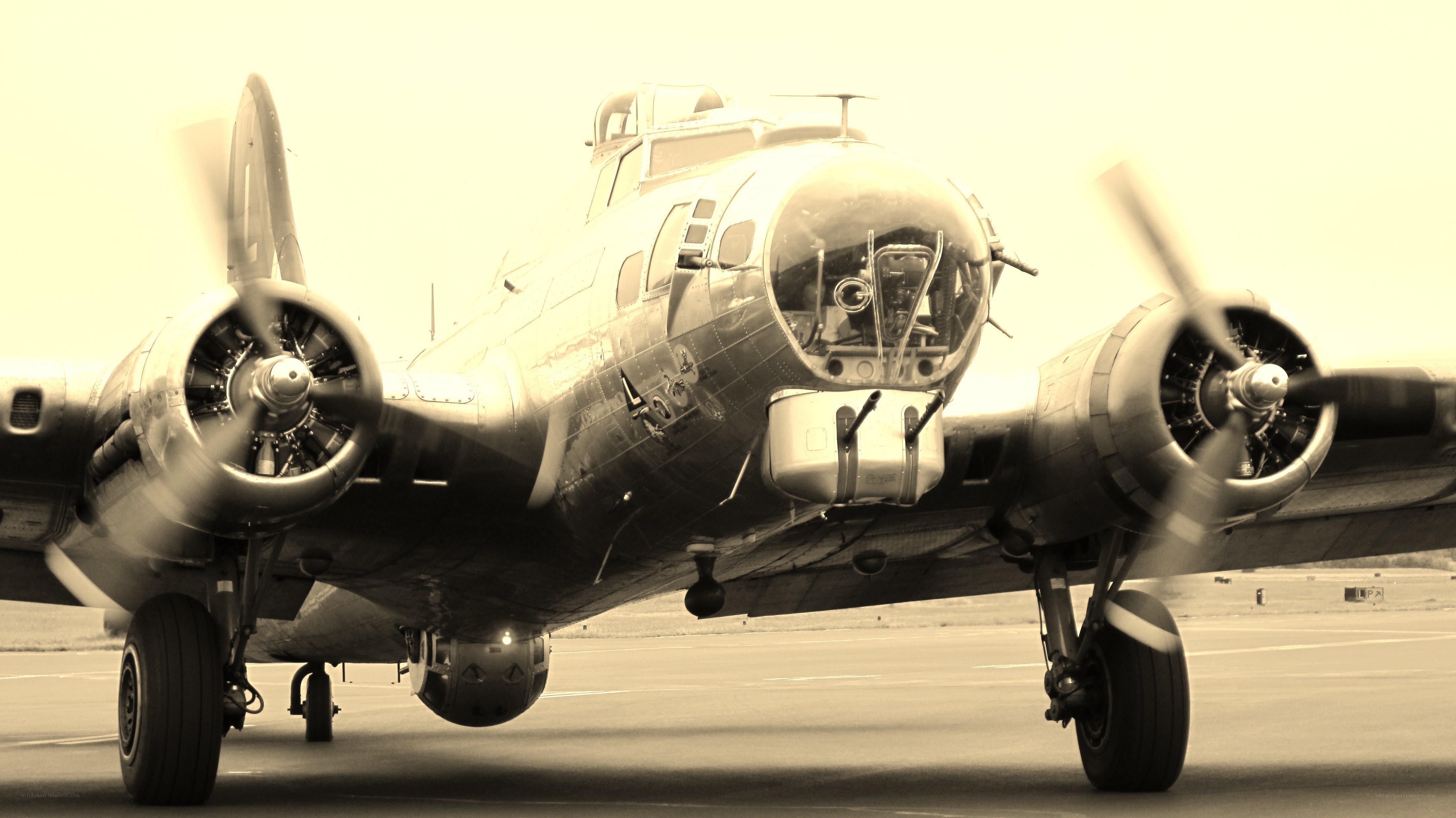 B-17 bomber on tarmac