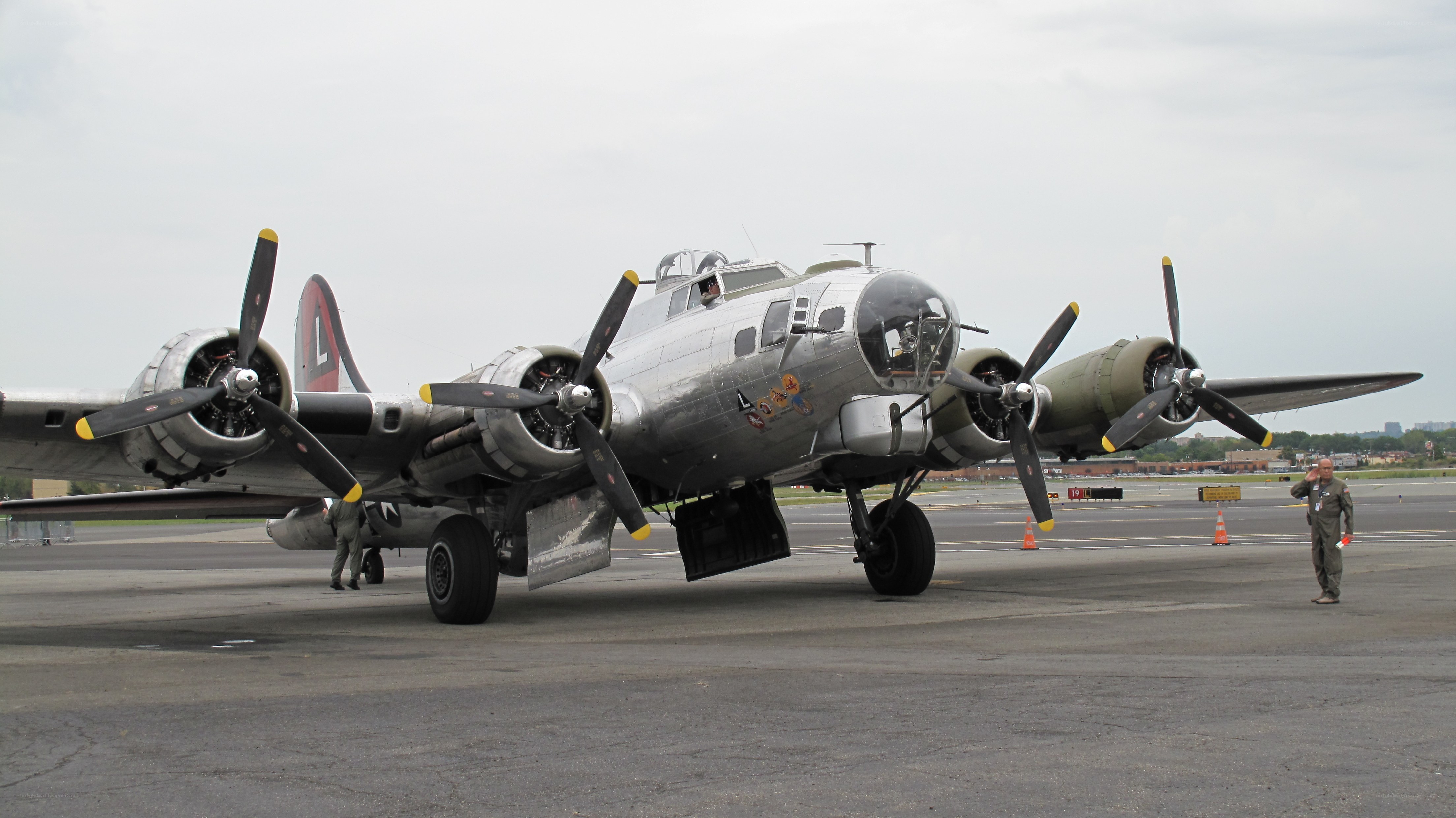 B-17 bomber on tarmac