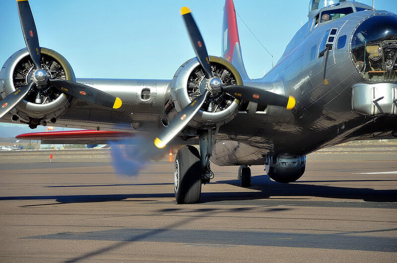 B-17 bomber on tarmac