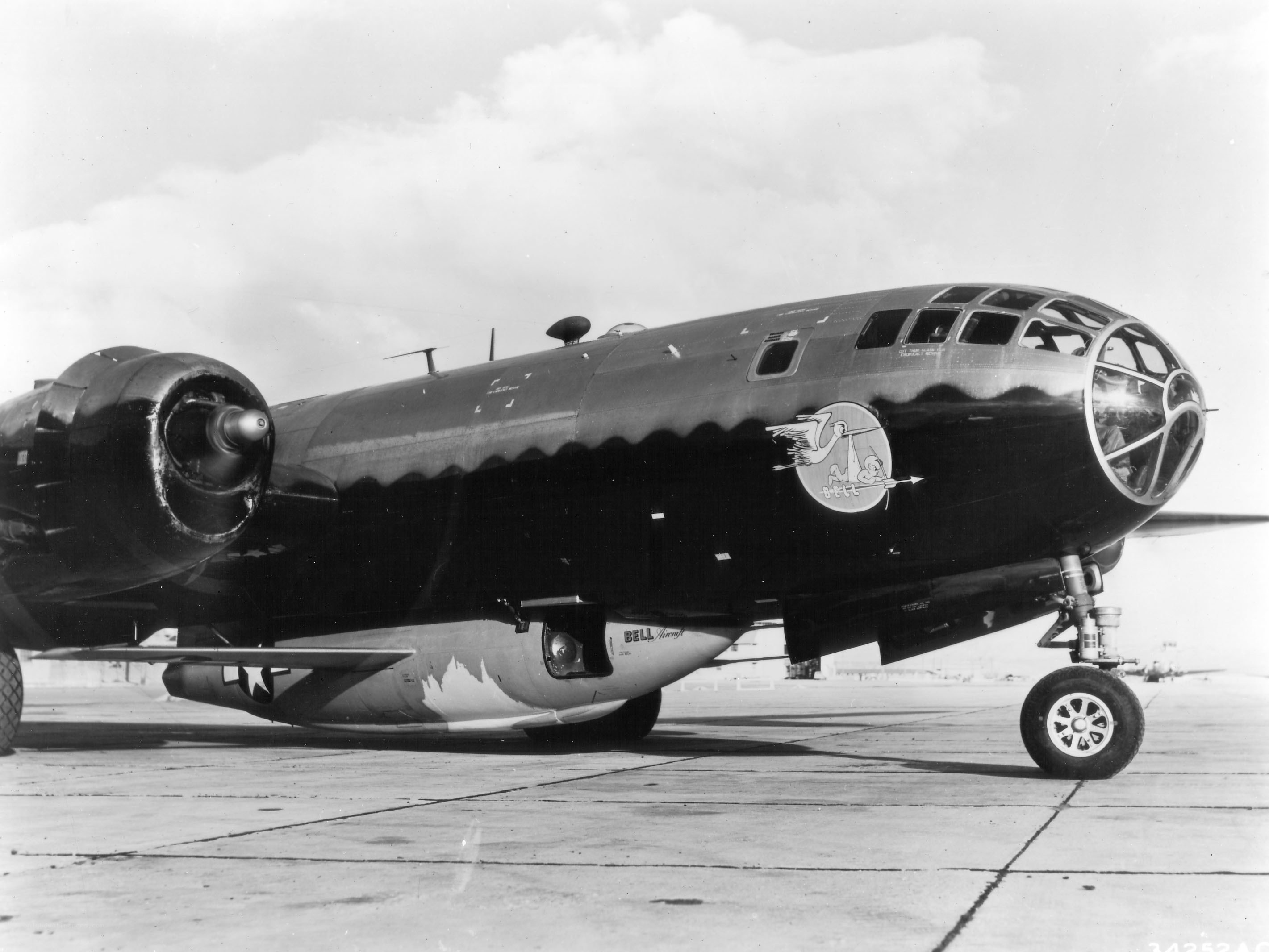 B-17 bomber on tarmac