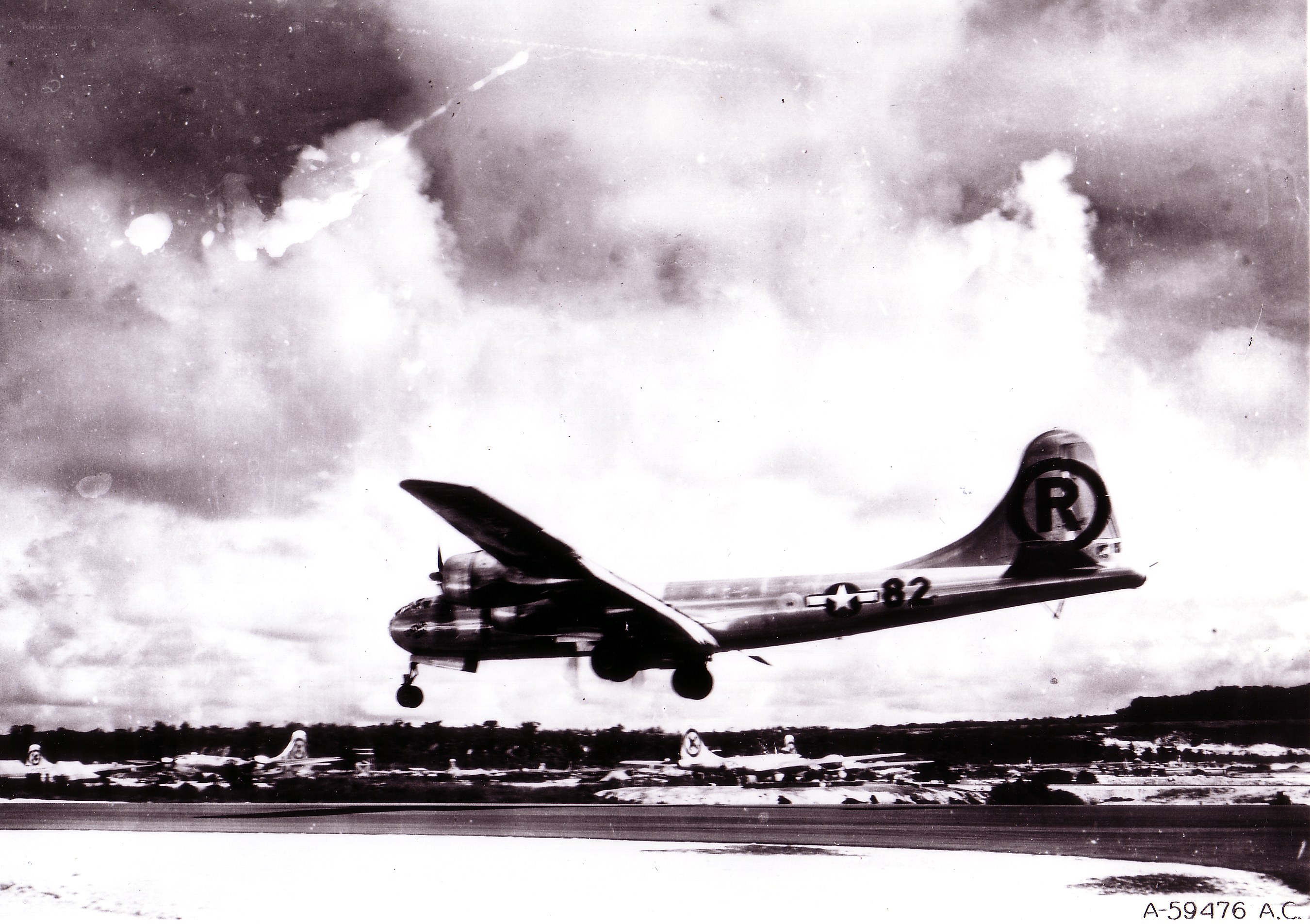 B-17 bomber taking off