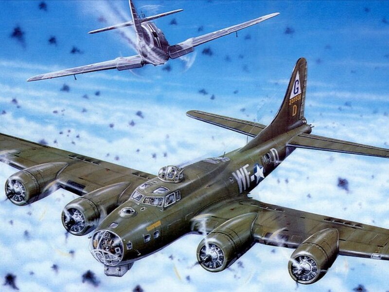 B-17 bomber under attack