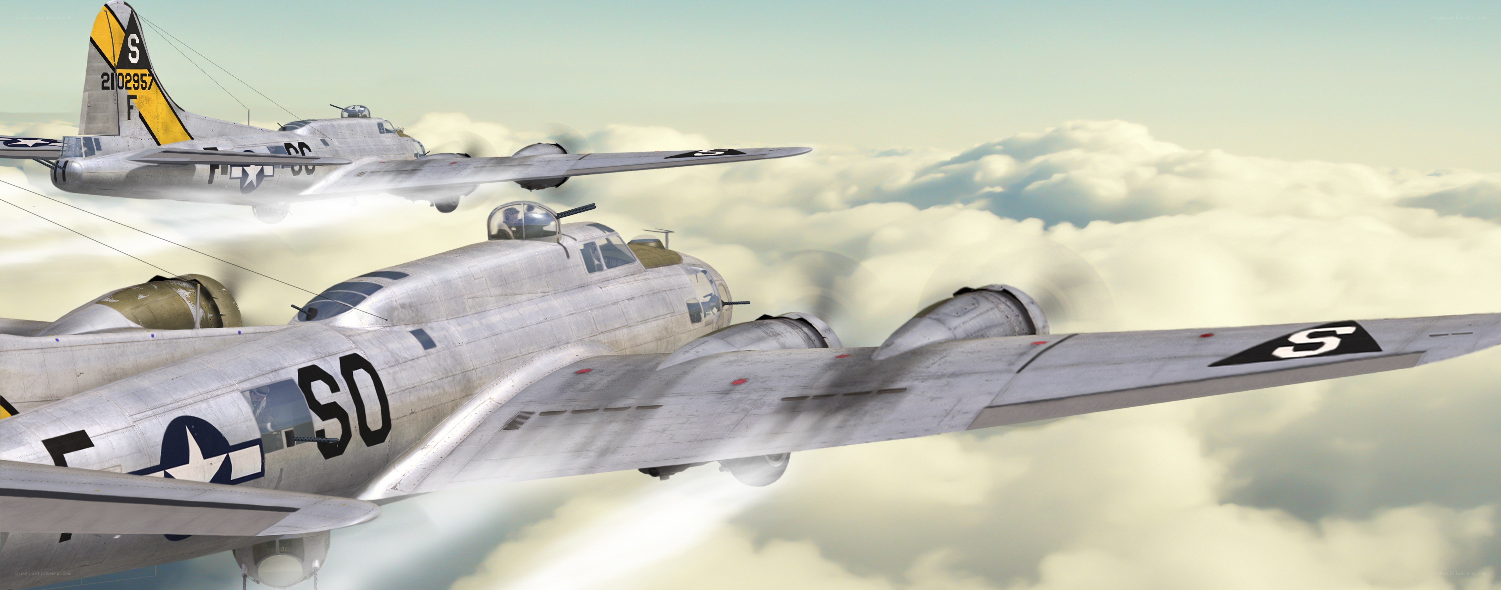B-17 bombers in flight