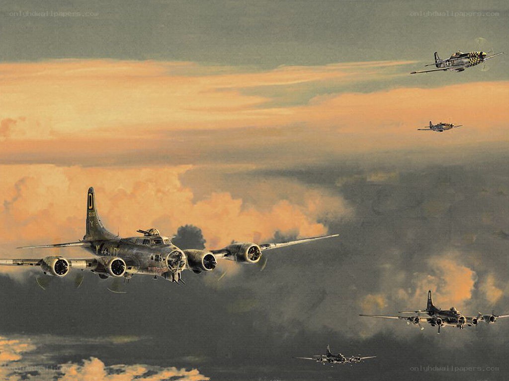 B-17 bombers in flight
