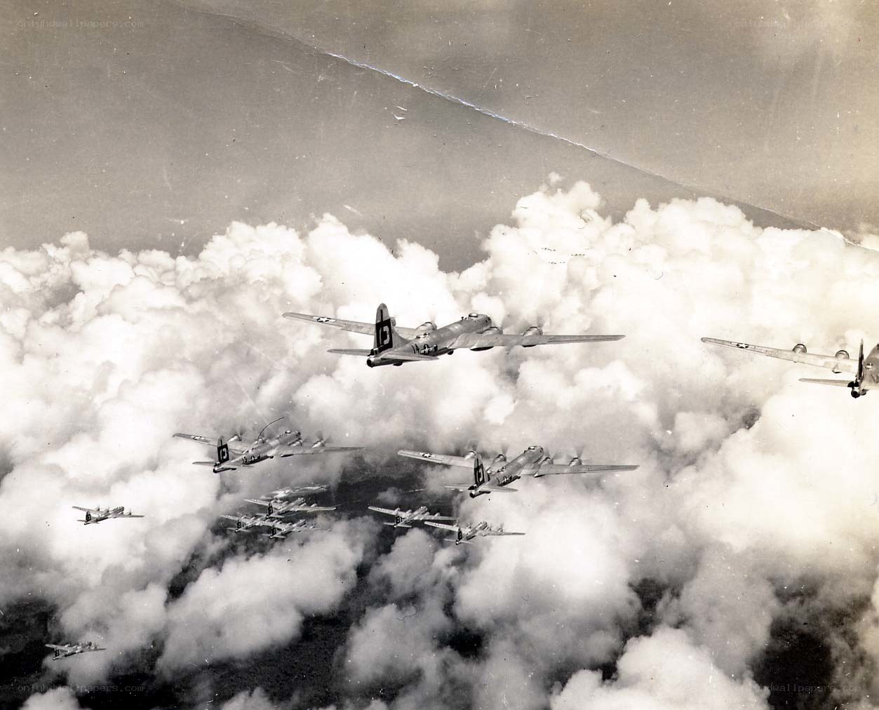 B-17 bombers in formation