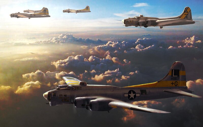 B-17 bombers in formation