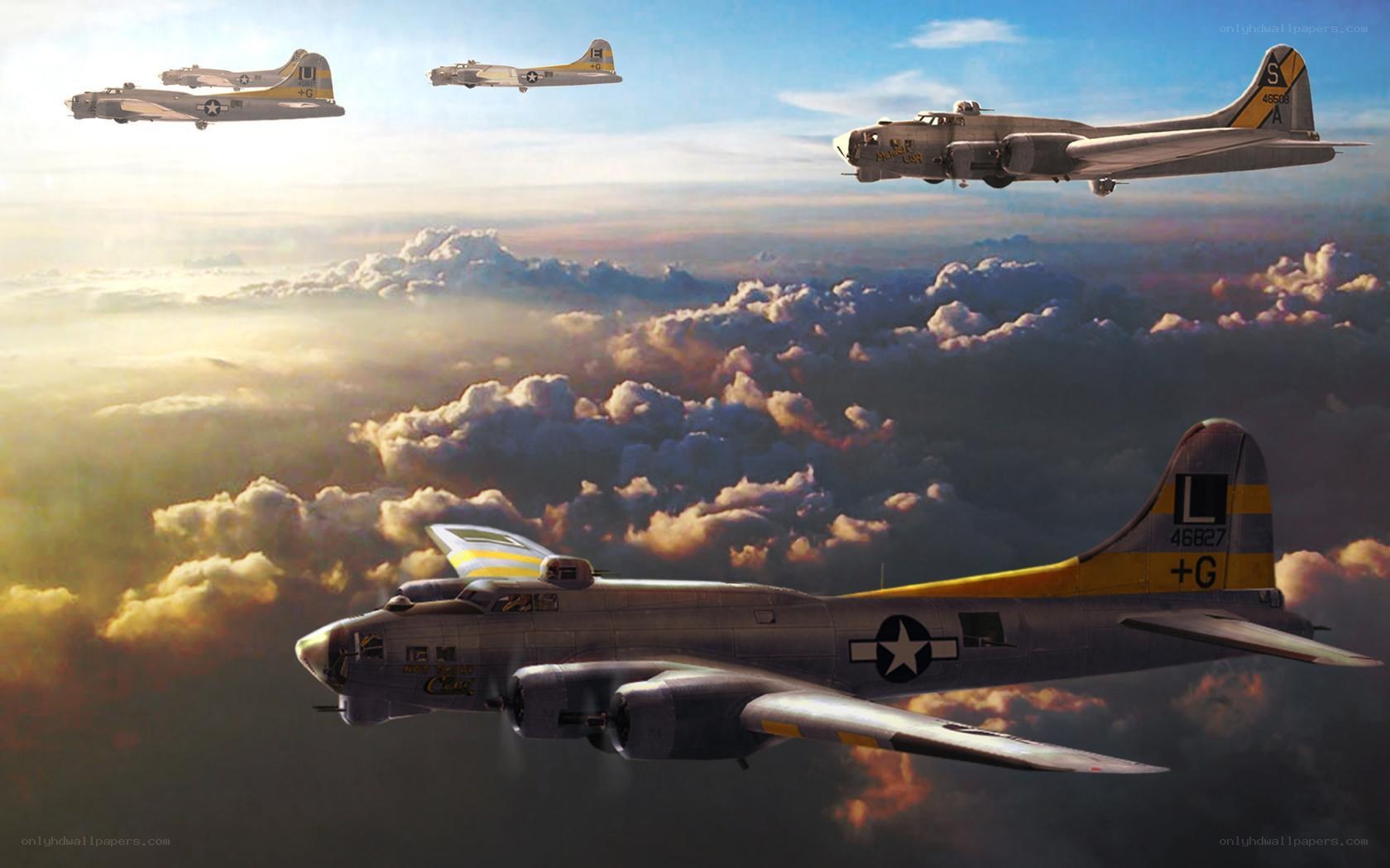 B-17 bombers in formation