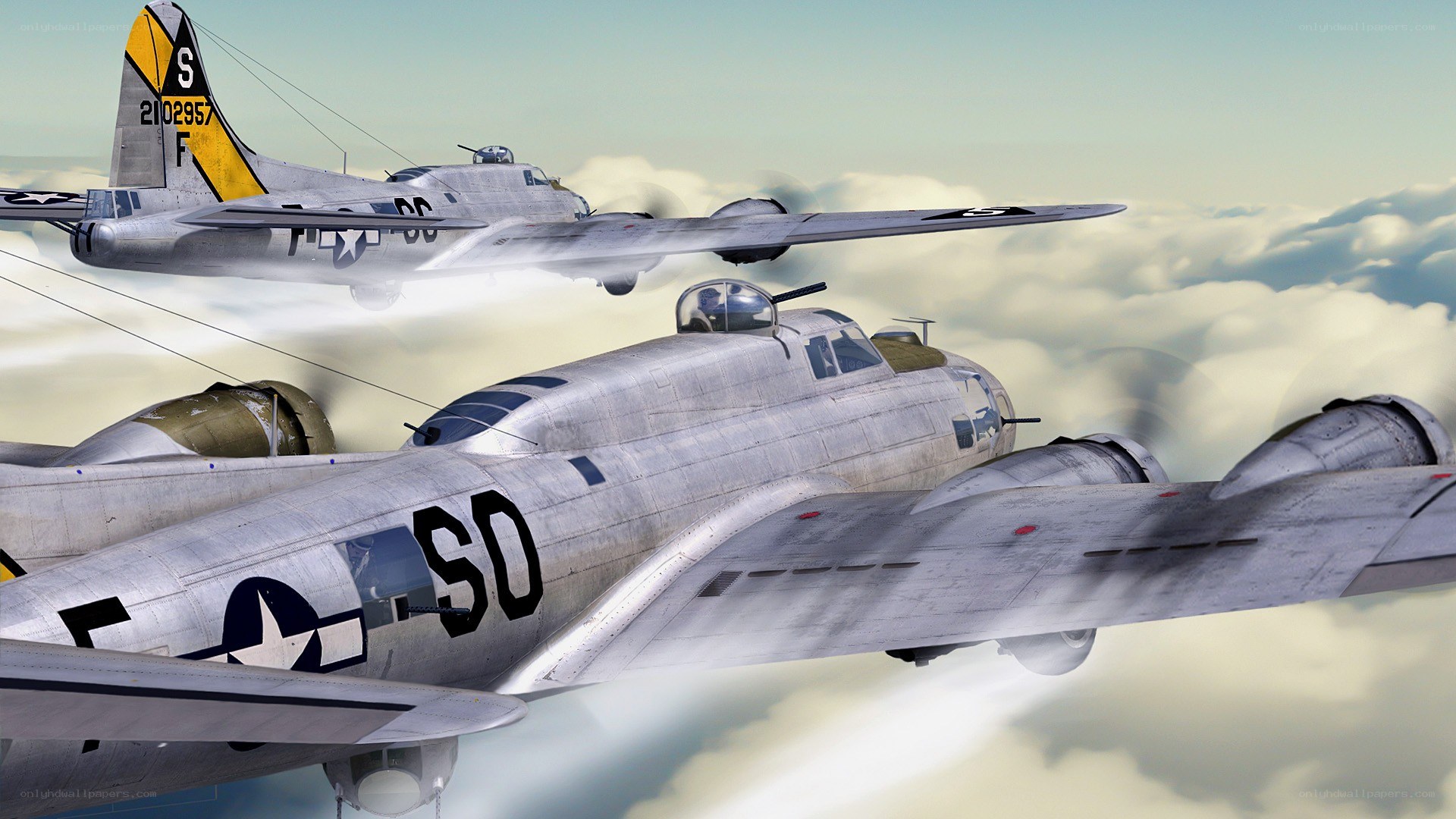 B-17 bombers in formation