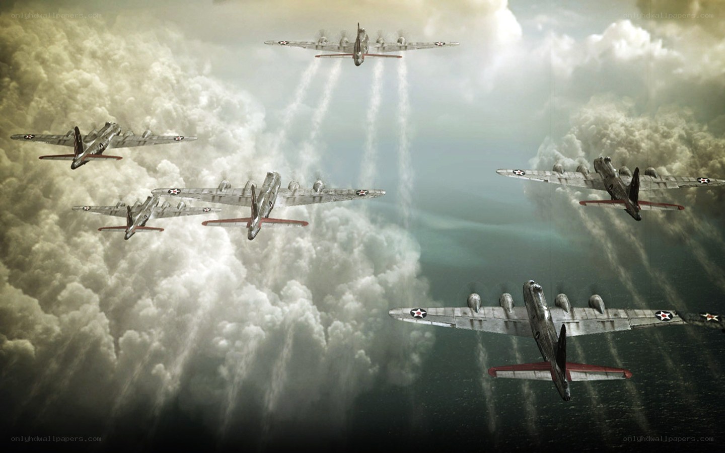 B-17 bombers in formation