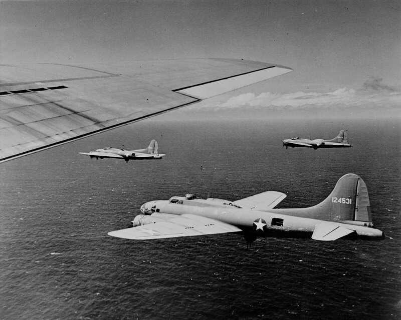 B-17 Bombers in Formation — Black