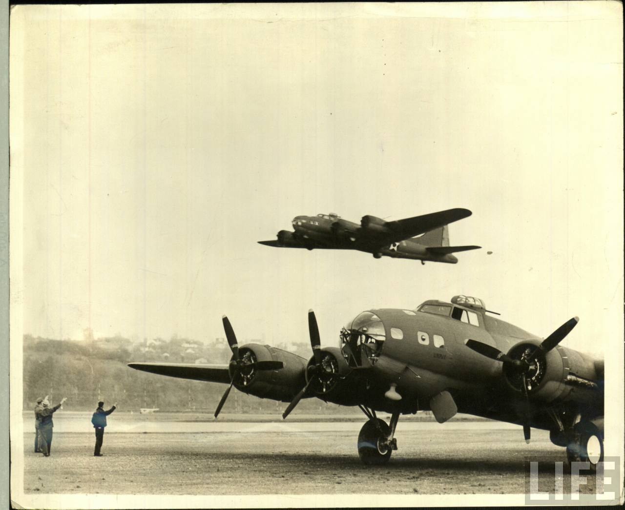 B-17 bombers on airfield