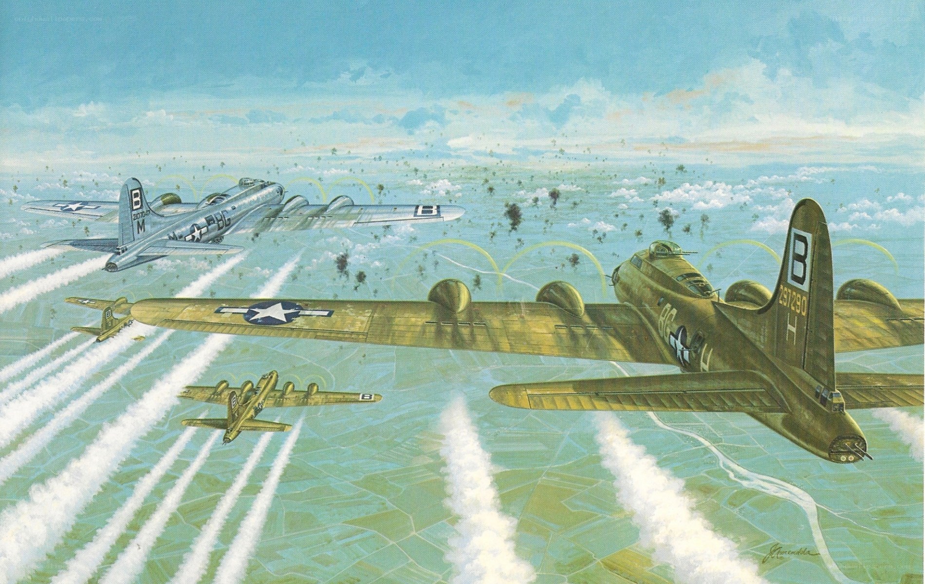 B-17 Flying Fortress formation