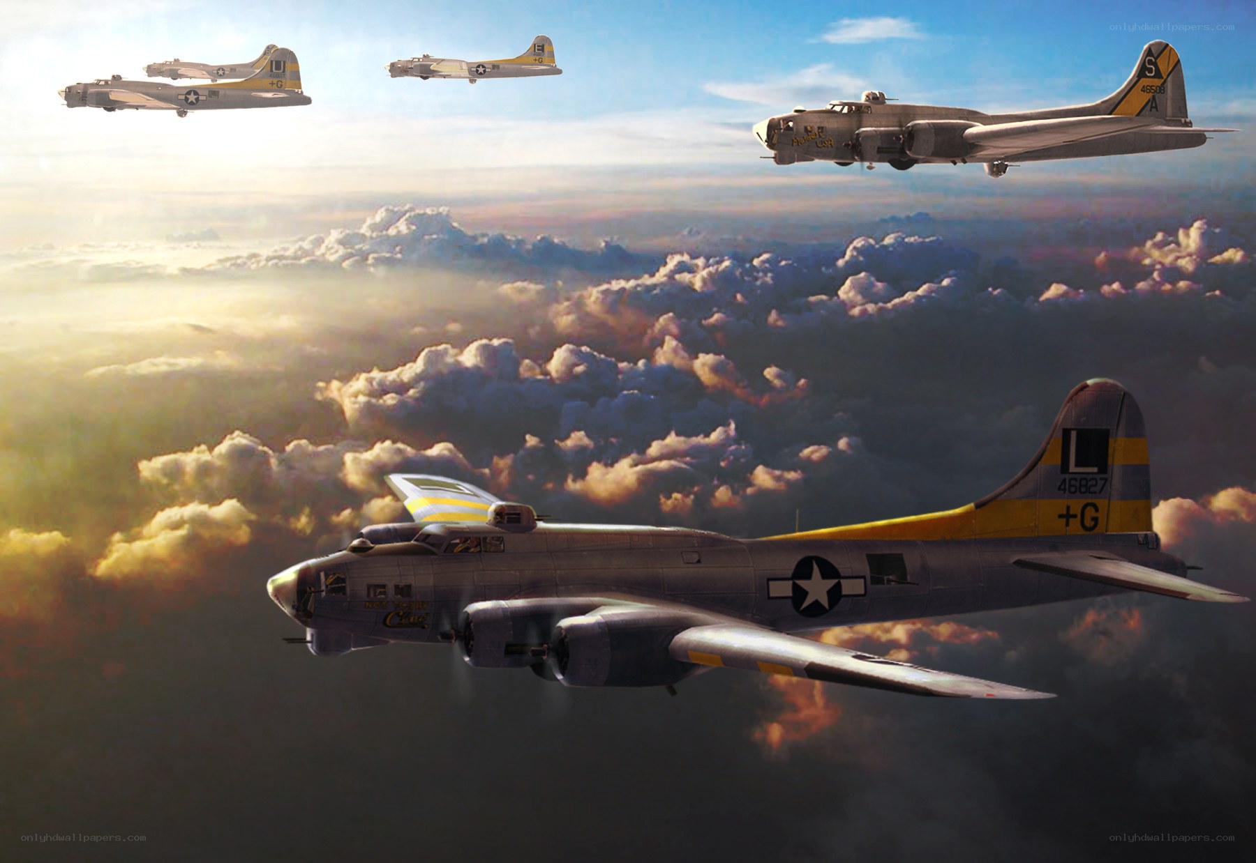 B-17 Flying Fortress formation