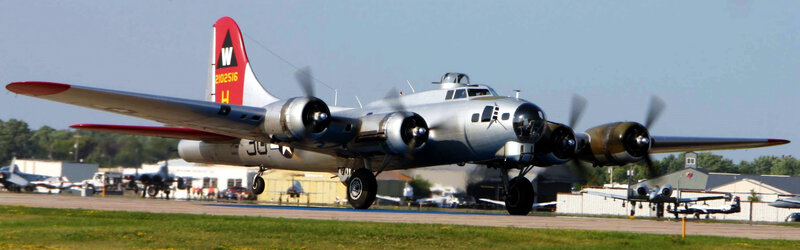 B-17 Flying Fortress on runway