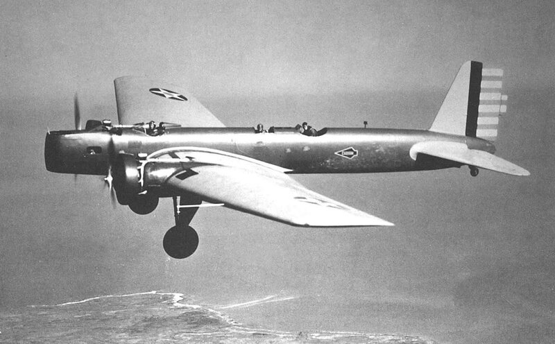 B-18 bomber in flight