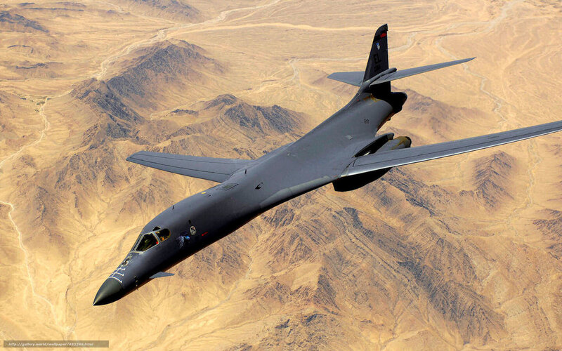 B-1B Lancer bomber in flight