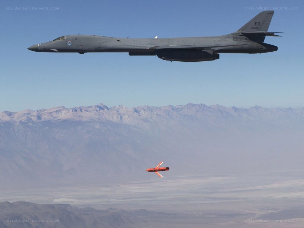 B-1B Lancer releasing drone