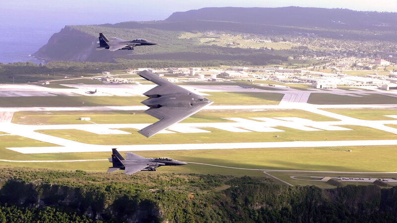 B-2 Bomber with Escorts