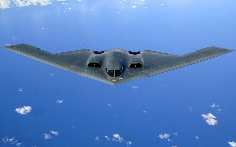 B-2 Spirit Bomber — Blue, Clouds