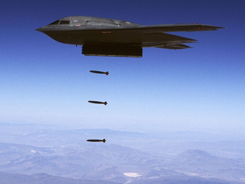 B-2 Spirit Bomber — Blue, Dramatic, Afternoon