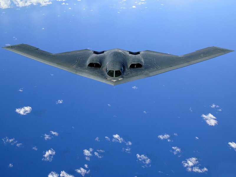 B-2 Spirit Bomber — Blue, Serene, Afternoon, Photograph, Aircraft