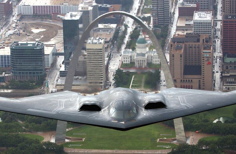 B-2 Spirit Bomber — Gray, Dramatic, Afternoon