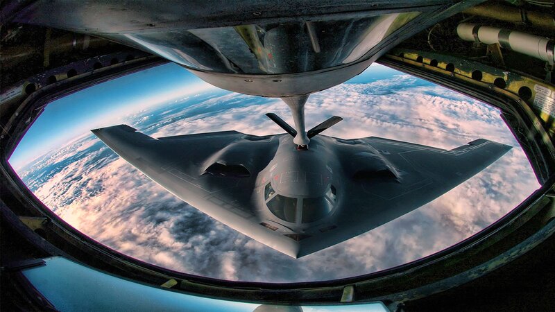 B-2 Spirit Bomber — Gray, Dramatic, Sunset, Photograph