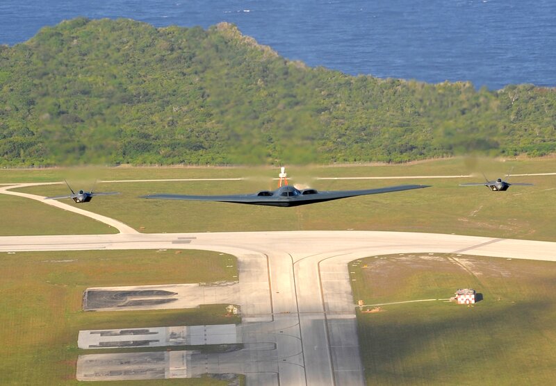 B-2 Spirit Bomber — Green, Dramatic, Afternoon