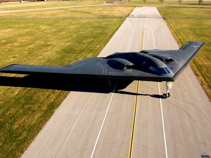 B-2 Spirit bomber on runway