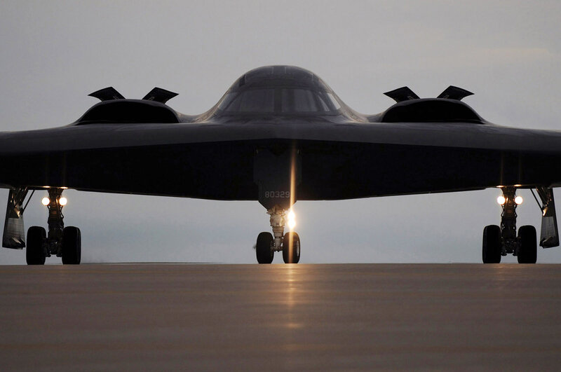 B-2 Spirit bomber on runway