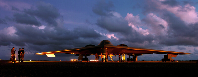 B-2 Spirit bomber on tarmac