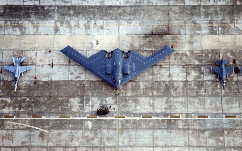 B-2 Spirit bomber on tarmac