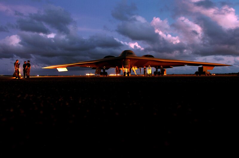 B-2 Spirit bomber on tarmac