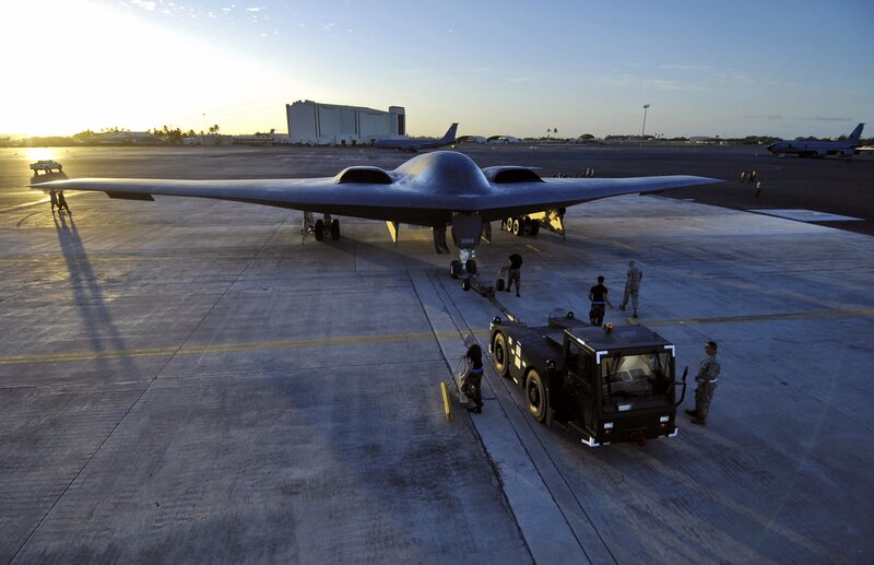 B-2 Spirit bomber on tarmac