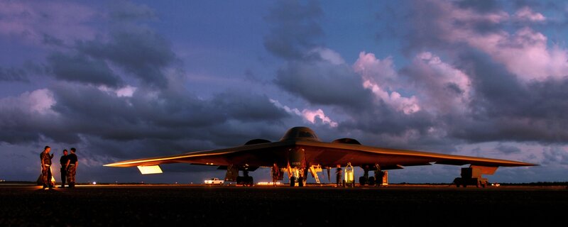 B-2 Spirit Bomber — Purple, Dramatic, Night