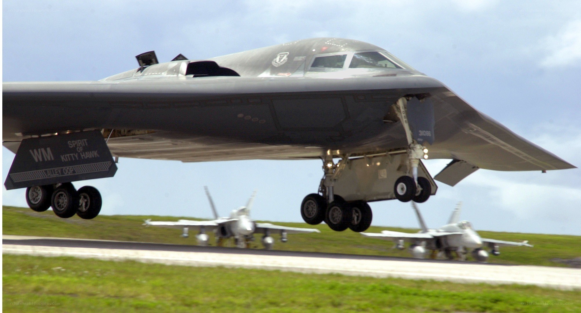 B-2 Spirit bomber taking off