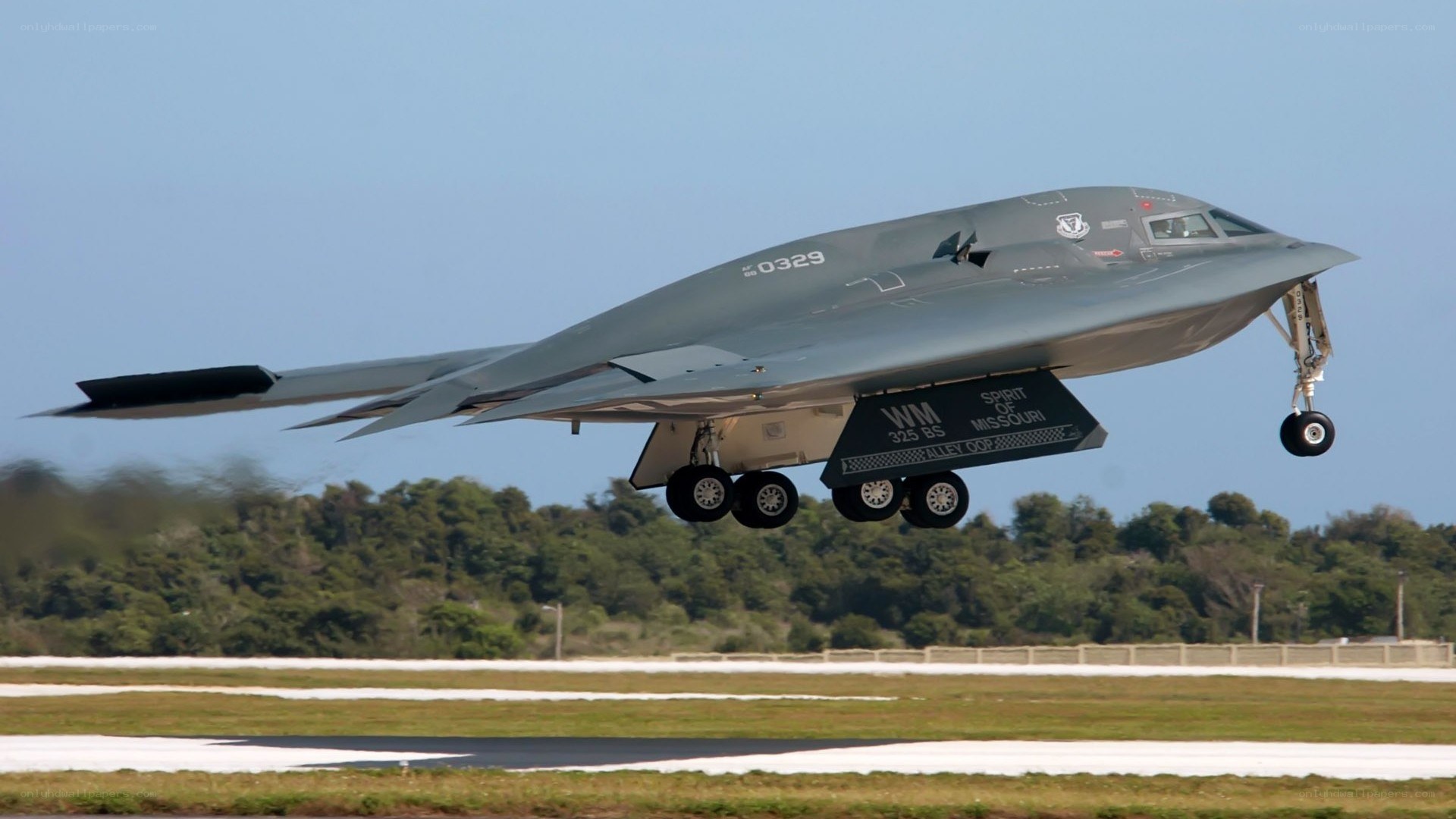 B-2 Spirit bomber taking off