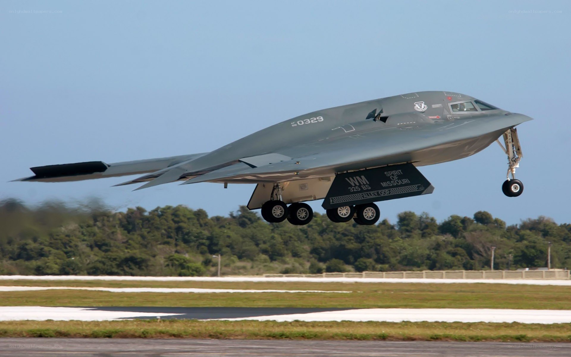 B-2 Spirit bomber taking off