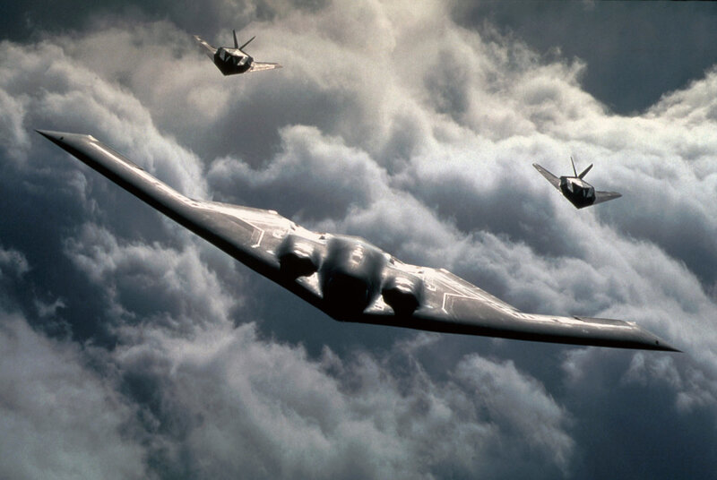 B-2 Spirit bombers in flight